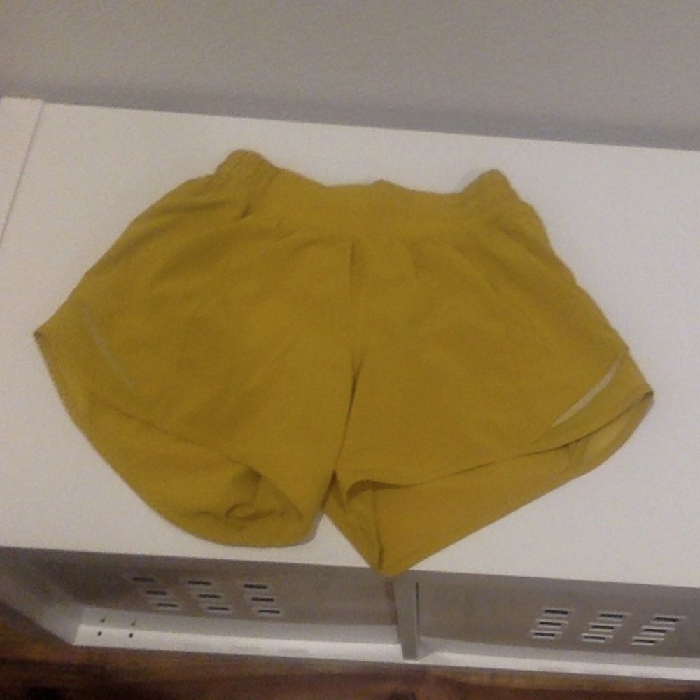 Lululemon Yellow Shorts!!!NEVER WORN BEFORE!!!!!!!